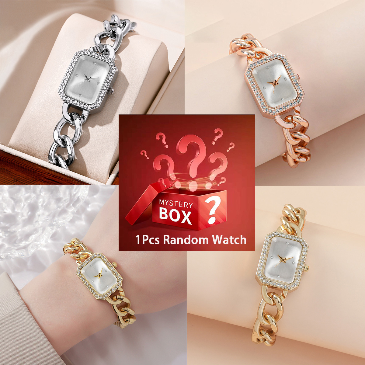 Luxury Watch Quartz - Gizemli kutuda 1 adet rastgele renkli