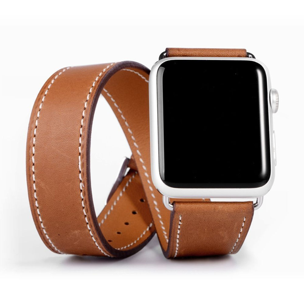 Luxury Watch Hermes - Çift tur kayışı için Apple saat