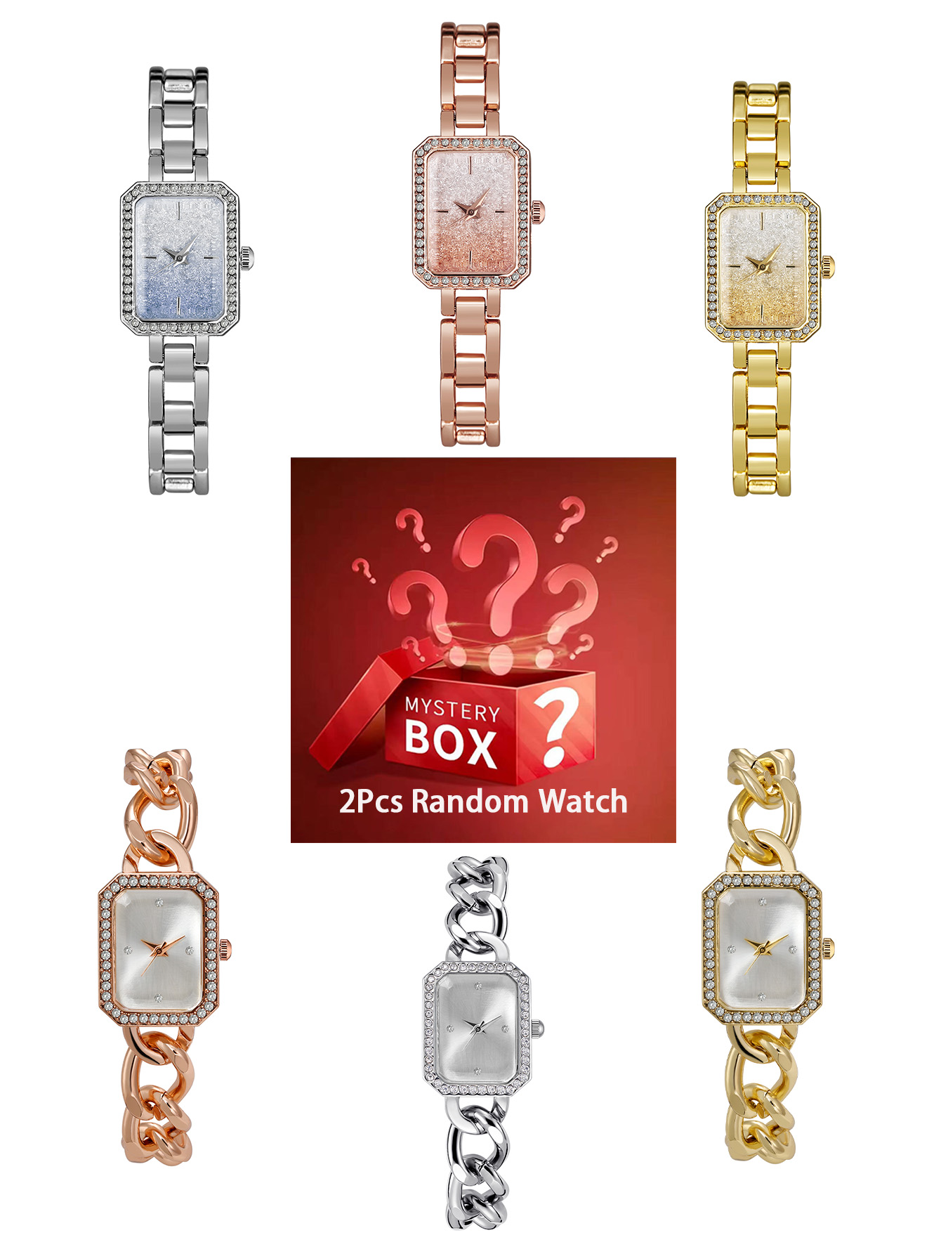 Luxury Watch Quartz - 2 adet kadın saati gizem kutusu
