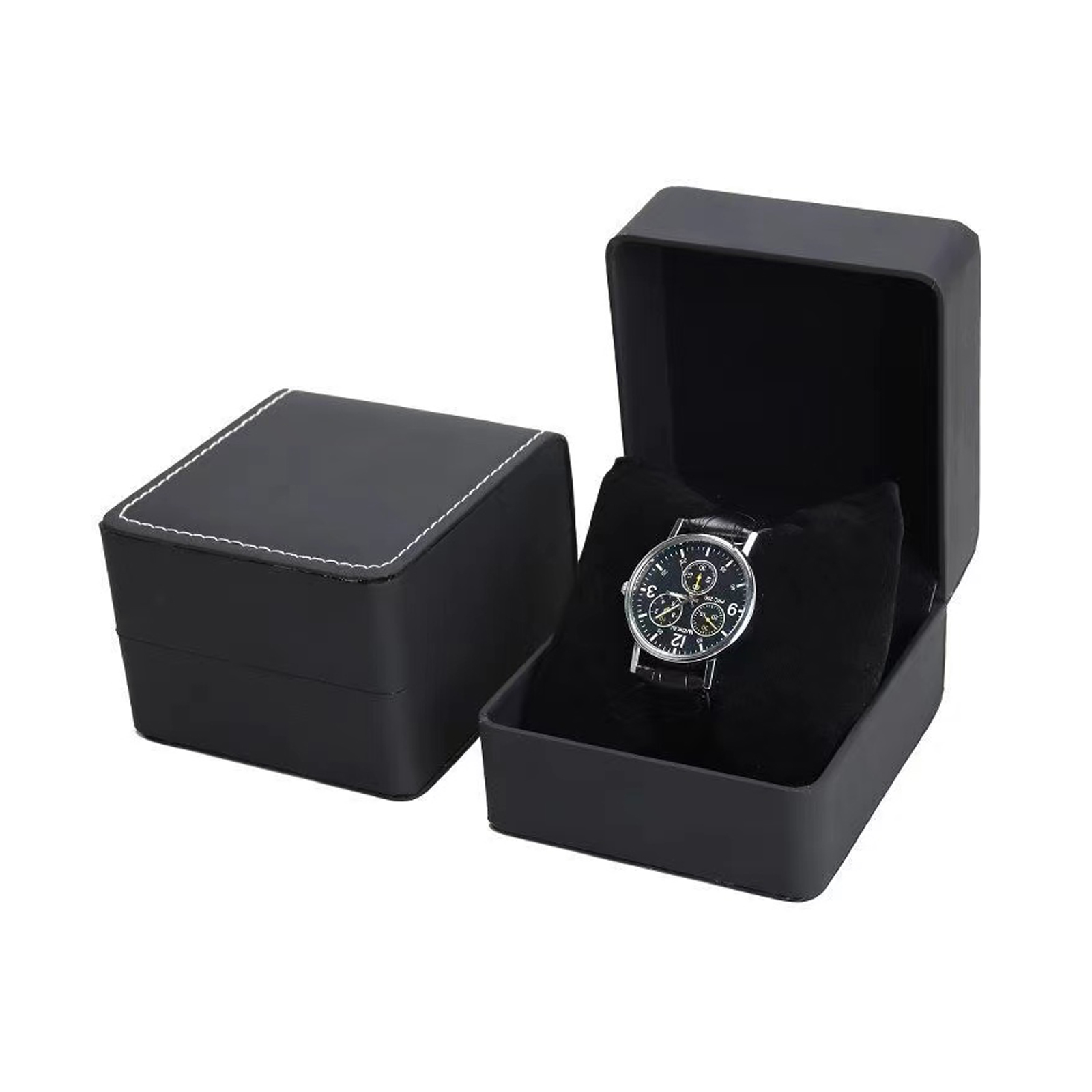 Luxury Watch Packaging Box - Lnofxas Siyah Tek Saat Hediye Kutusu