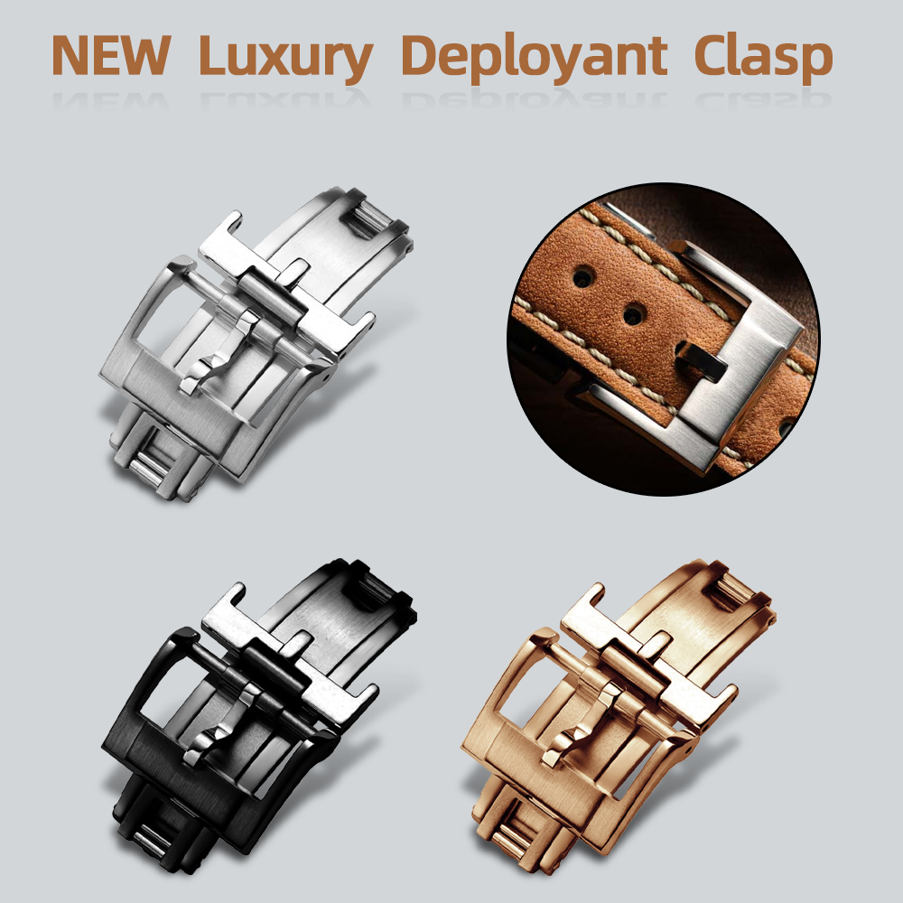 Luxury Watch Green - YENI Lüks Deployant Toka 16mm 18mm
