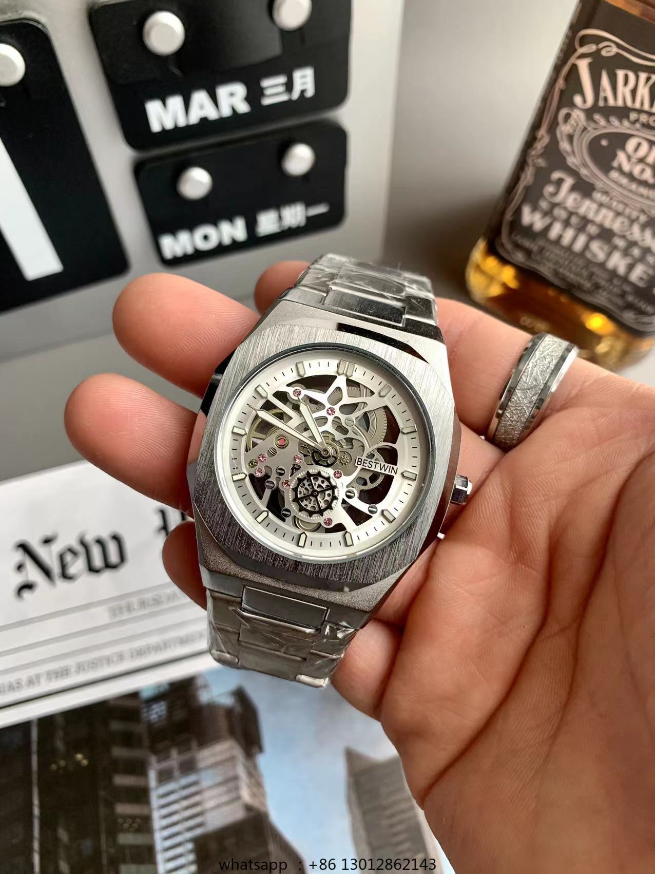 Luxury Watch Green - Çelik şerit su geçirmez kişiselleştirilmiş oyuk